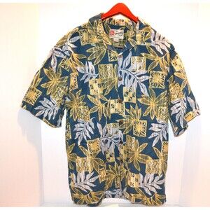 Mens Vintage Tiki Party Hawaiian Shirt Hilo Hattie Mod Plants